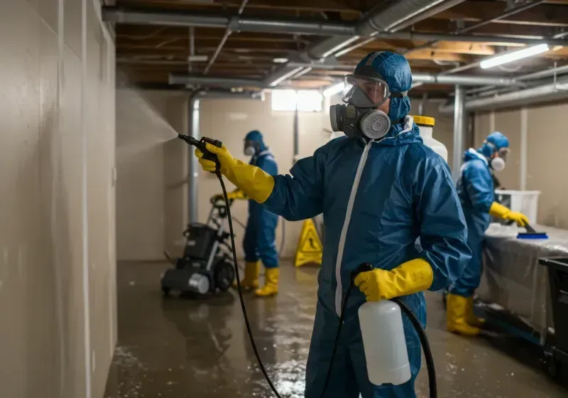 Basement Sanitization and Antimicrobial Treatment process in Savoy, IL