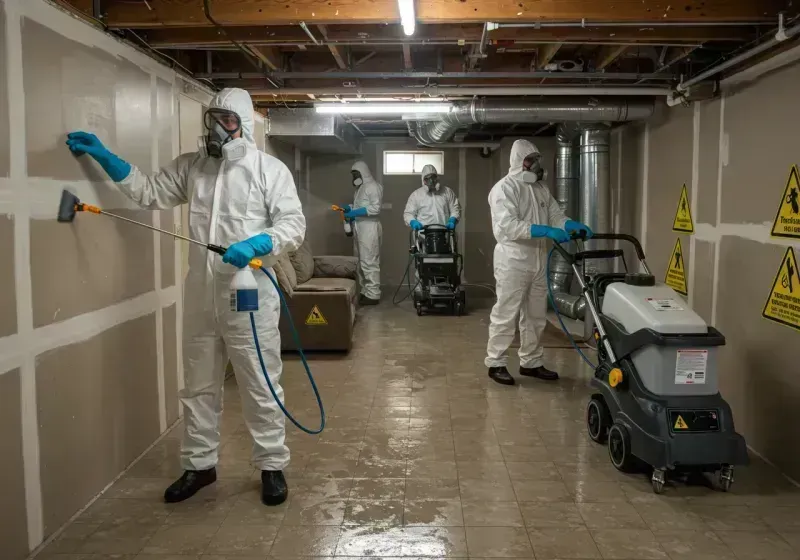 Basement Moisture Removal and Structural Drying process in Savoy, IL